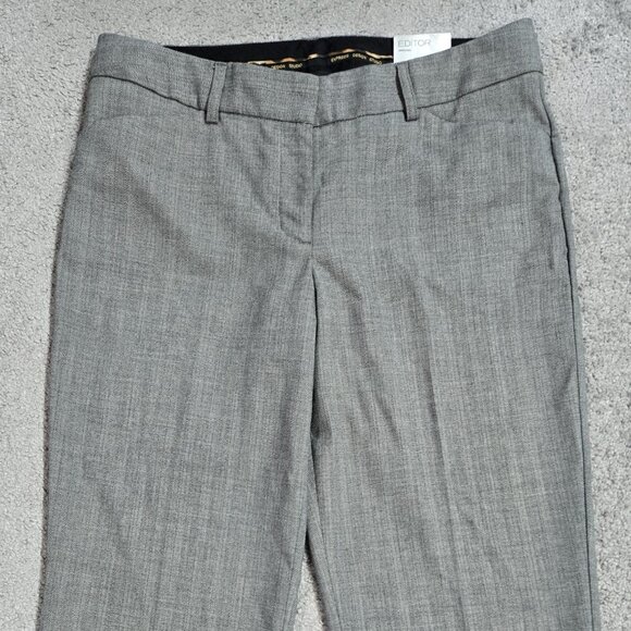 Express NWT Editor Wool Blend Gray Flare Leg Low Rise Pants Capsule Neutral - Picture 5 of 10